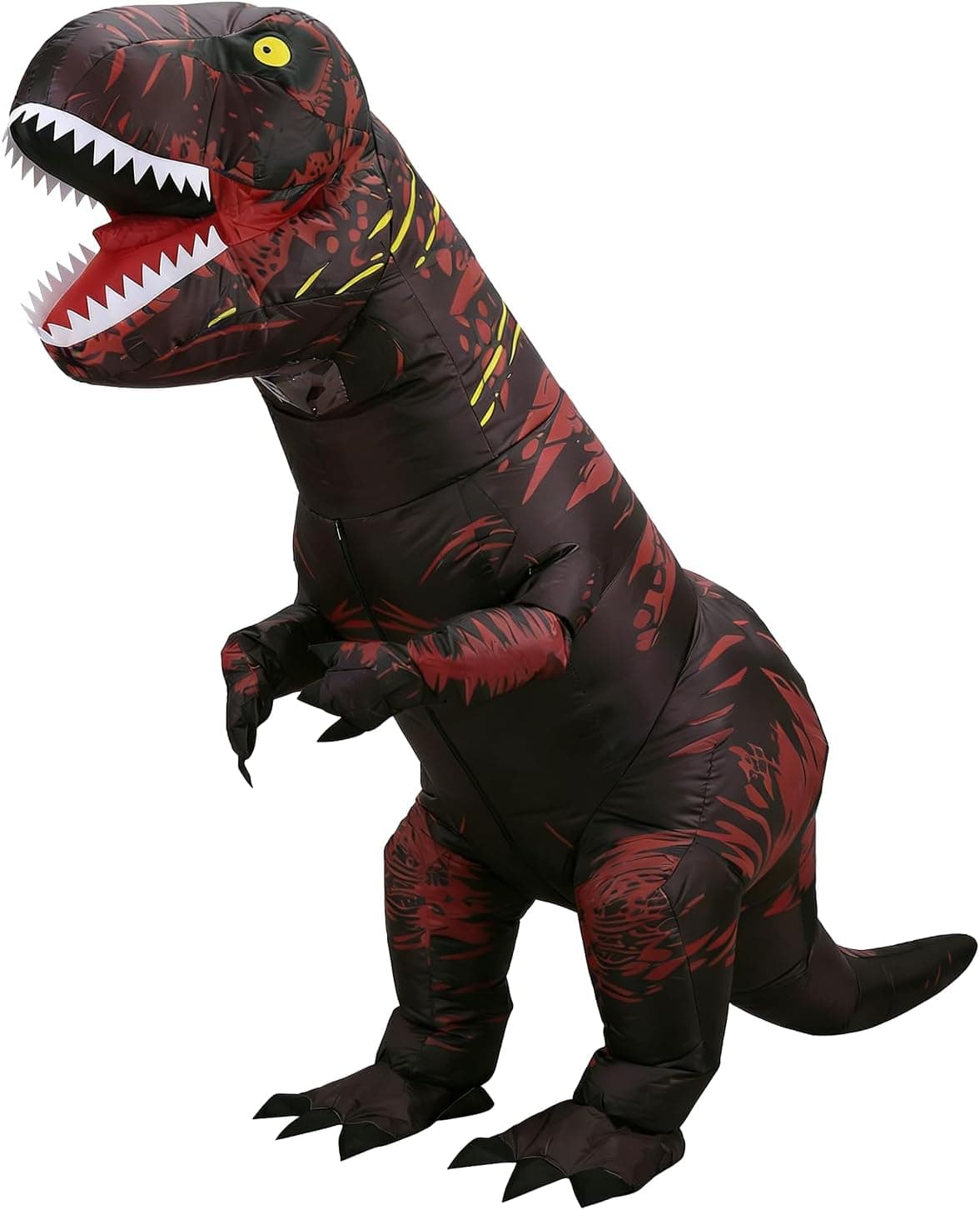 JASHKE Traje Inflable de Dinosaurio T-Rex para Halloween - Disfraz de Adulto (Negro)