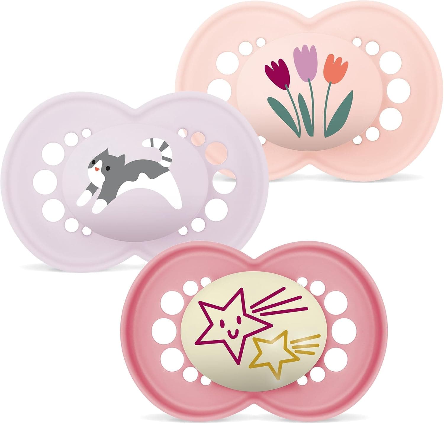 MAM Chupete Original para Bebés +6 Meses, Rosa Mate, 3 uds