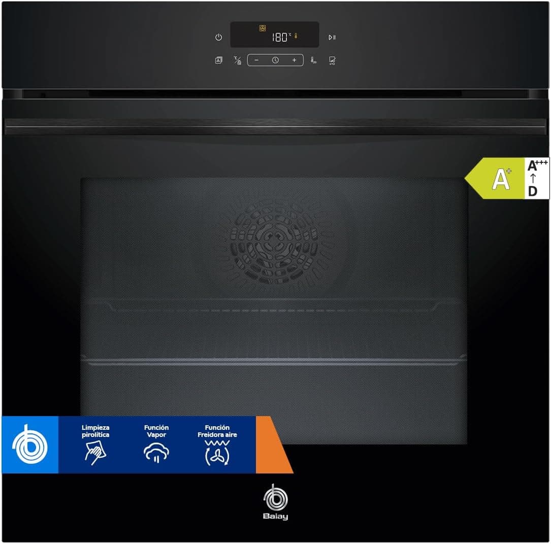Balay – Horno con Vapor, Pirólisis, Freidora de aire, negro, 3HD5829N3