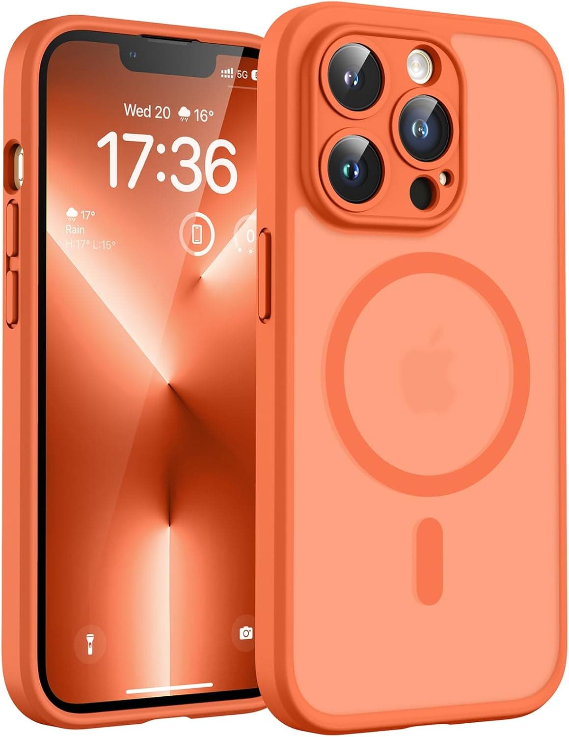 TOCOL Funda para iPhone 13 Pro, Compatible con MagSafe, Naranja