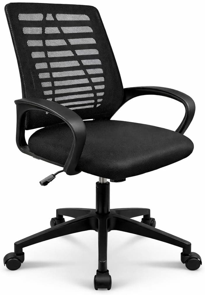 T-LoVendo - Silla de Oficina o Escritorio ergonómica con Soporte Lumbar y Respaldo de Malla Transpirable. Altura Regulable. Giratoria