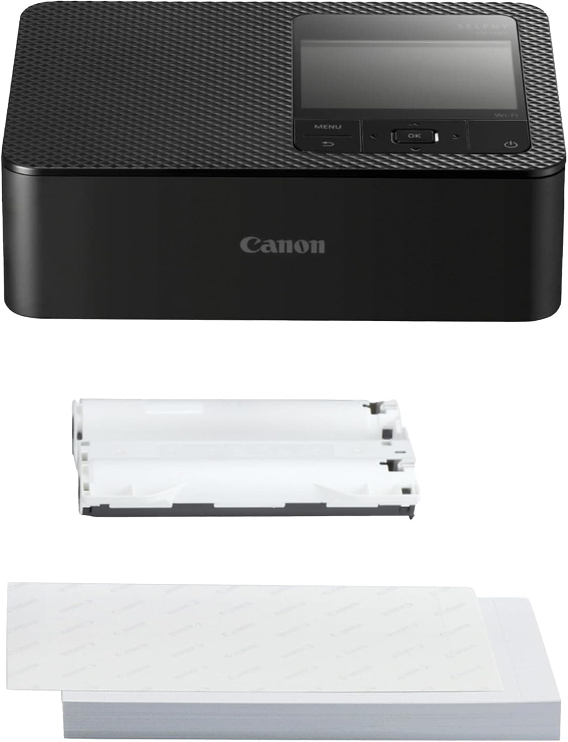 Canon Kit de Papel para Impresora fotográfica portátil SELPHY CP1500, Negro - Impresora Bluetooth inalámbrica con Accesorios - Compacta y Ligera - con 54 Hojas de Papel 4x6