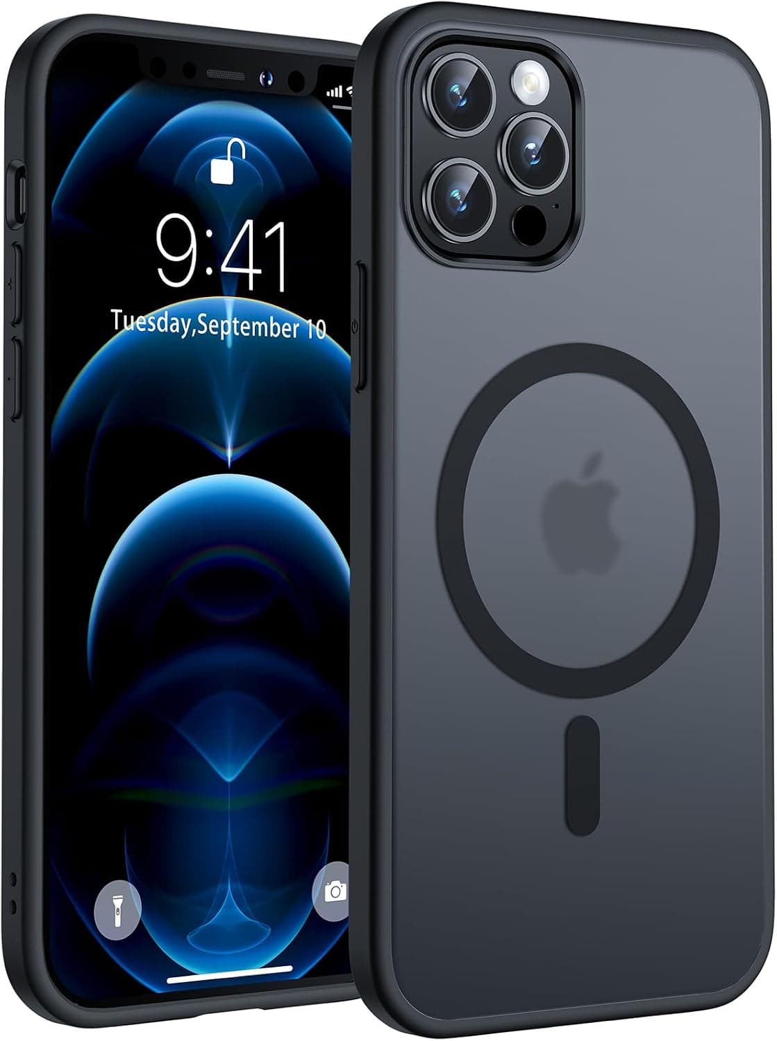 TOCOL Magnética Funda para iPhone 12, iPhone 12 Pro, Titanio Negro