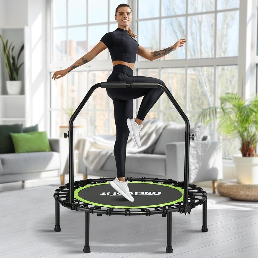 ONETWOFIT Trampolín Plegable de 114cm para Adultos con asa Interior