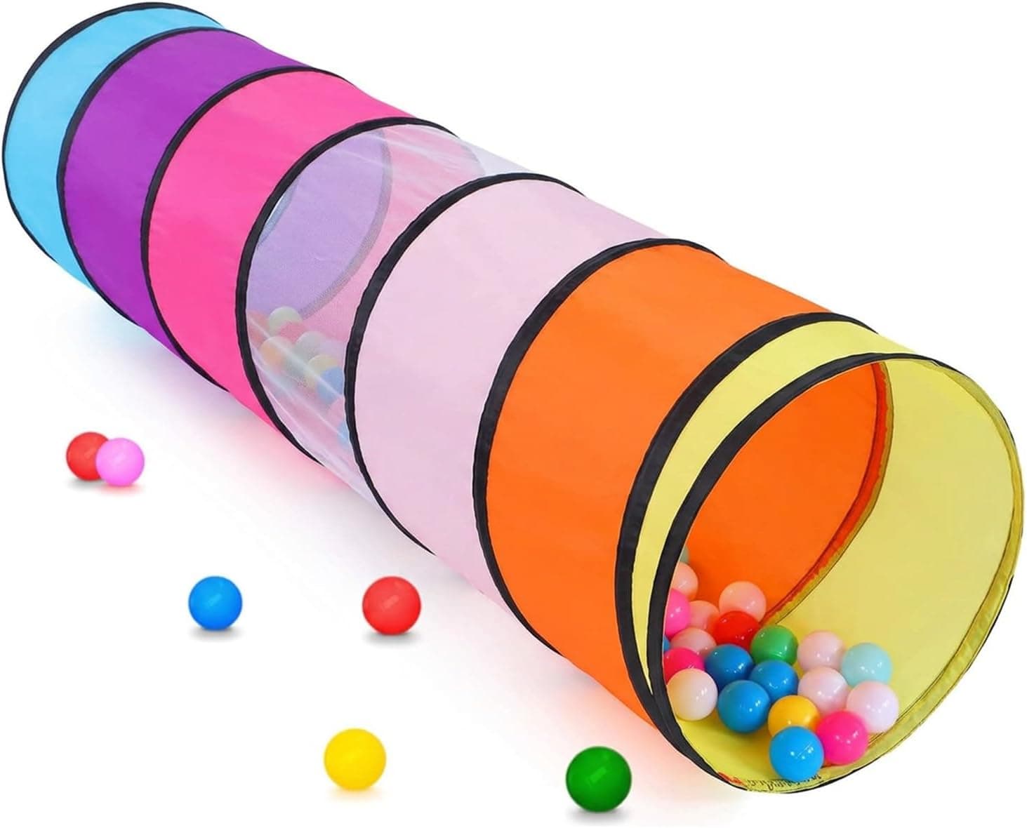 Túnel de Juego Infantil Plegable de Interior, Colores del arcoíris