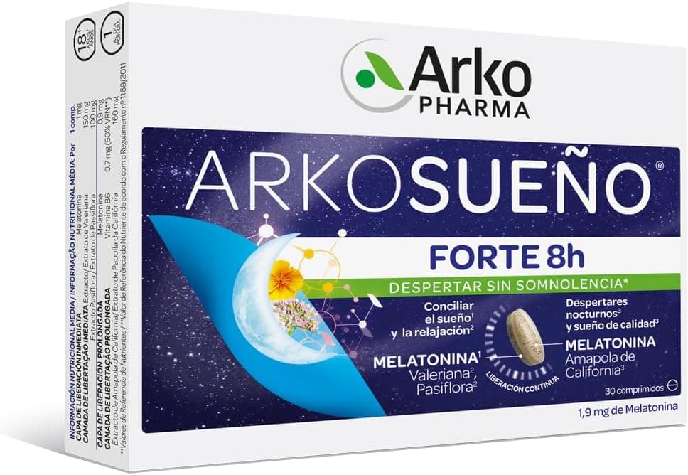 ARKOPHARMA Arkosueño Forte 8h 30 Comprimidos Melatonina 1,9mg Valeriana