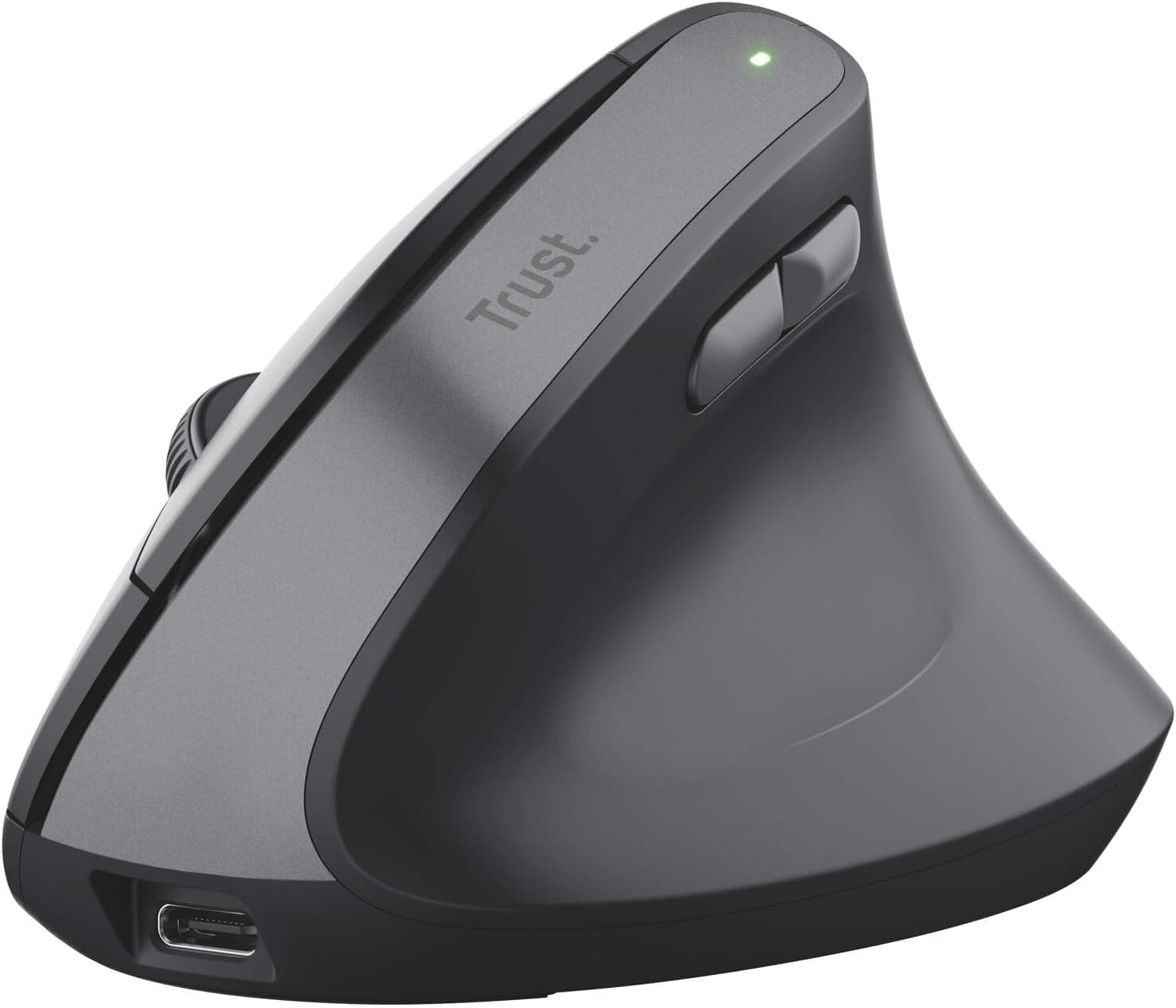 Trust Yuno Ratón Vertical Inalámbrico, Ratón Ergonómico Recargable