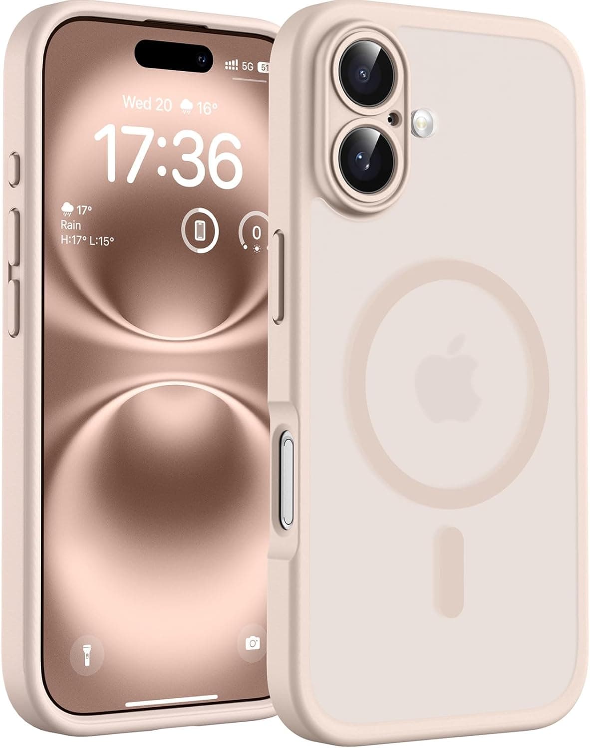 TOCOL Funda para iPhone 16 (6,1"), Compatible con MagSafe, Desierto