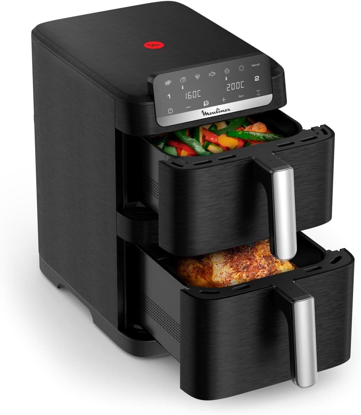 Moulinex Easy Fry Crispy Stack Dual, Freidora de Aire 10L con doble cesta