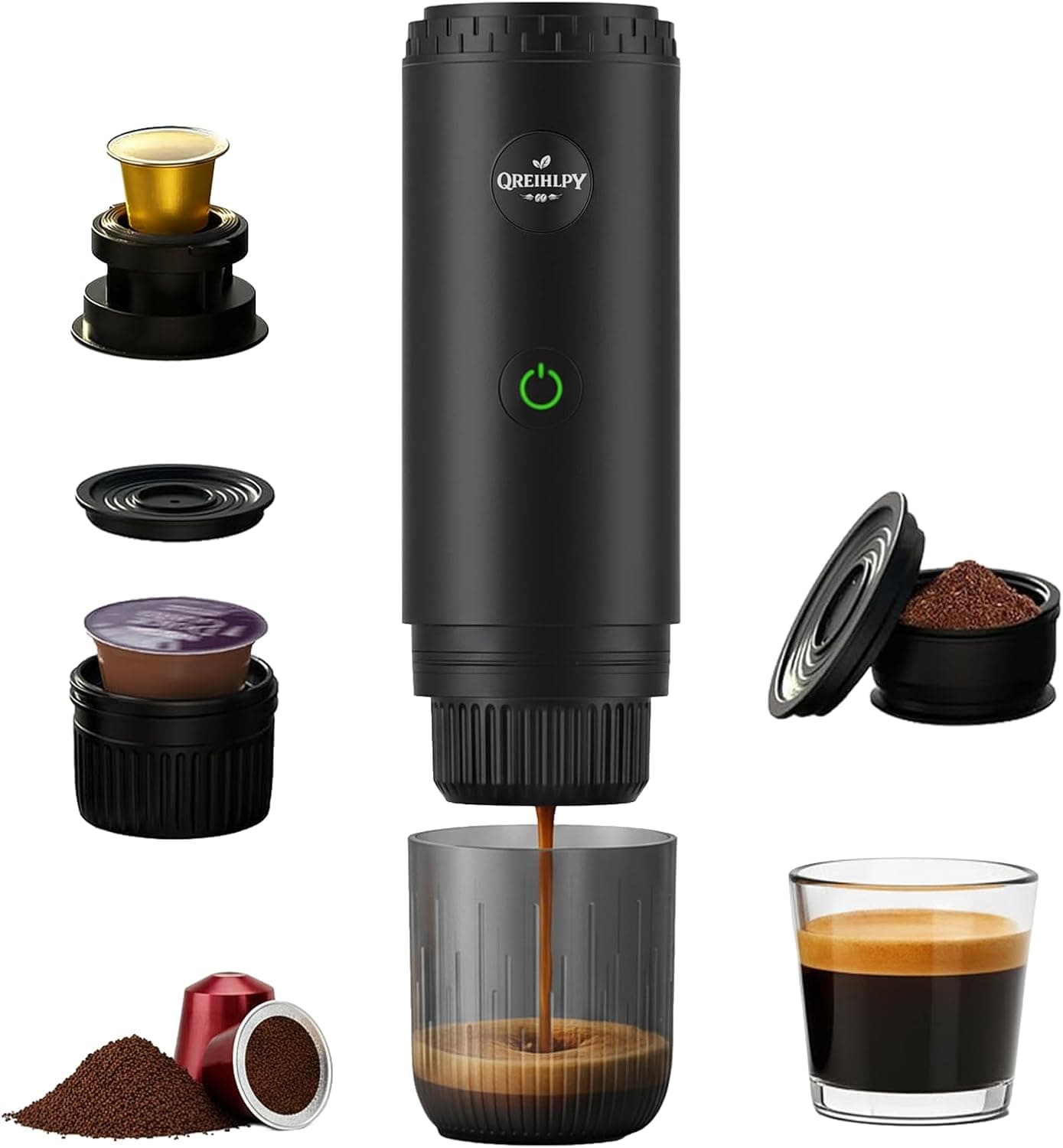 Cafetera Espresso Portátil 20 Bares Autocalentable 3 en 1
