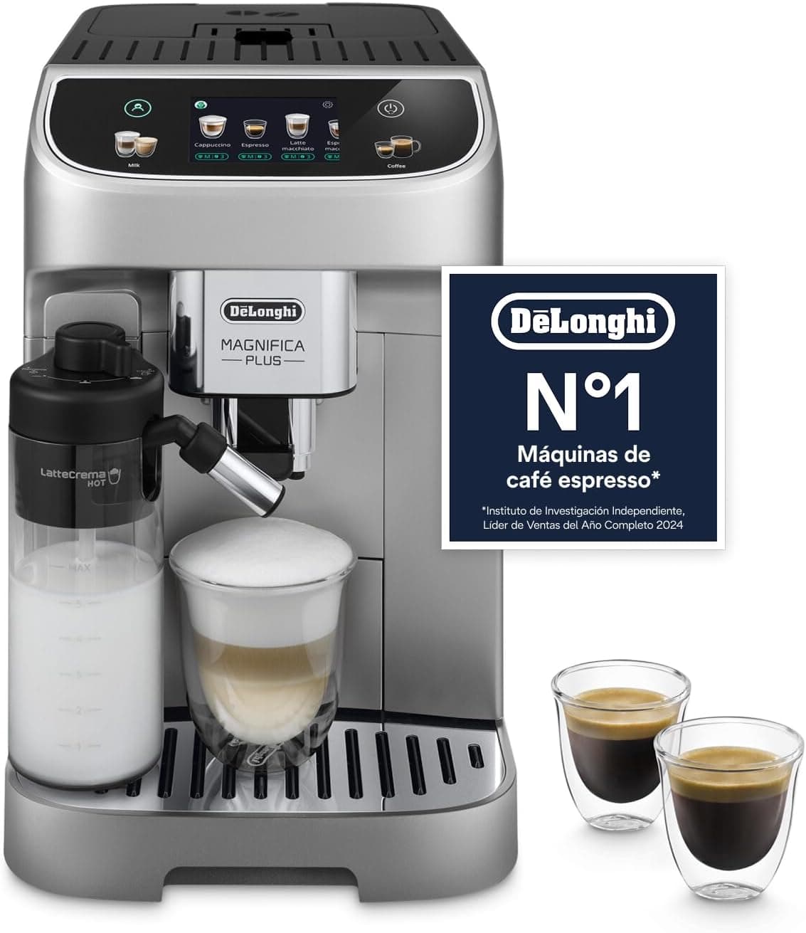 De'Longhi Magnifica Plus - Cafetera Superautomática 18 Bebidas Plata/Negro
