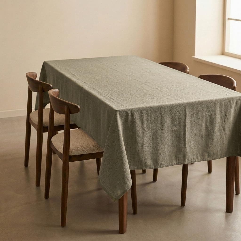 svet Mantel Antimanchas Tacto Tela Extrasuave, Mesa Cuadrada, Algodón Impermeable, 140 x 140 cm (Liso, Verde)