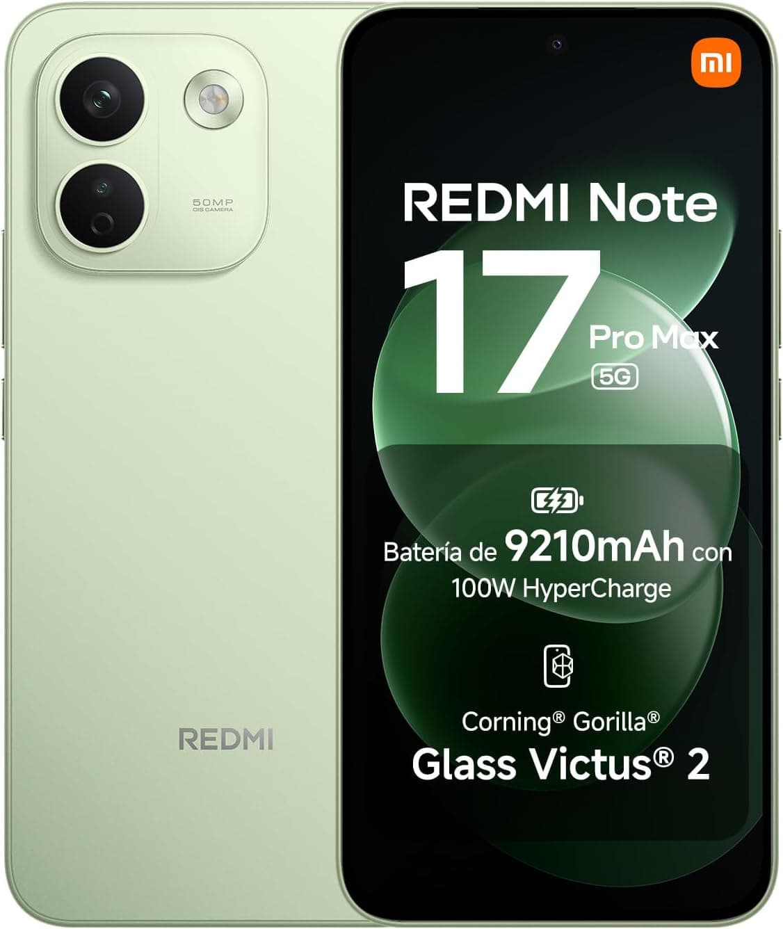 REDMI Note 17 Pro MAX 5G, Smartphone 8+512GB, Verde, batería de 9210mAh
