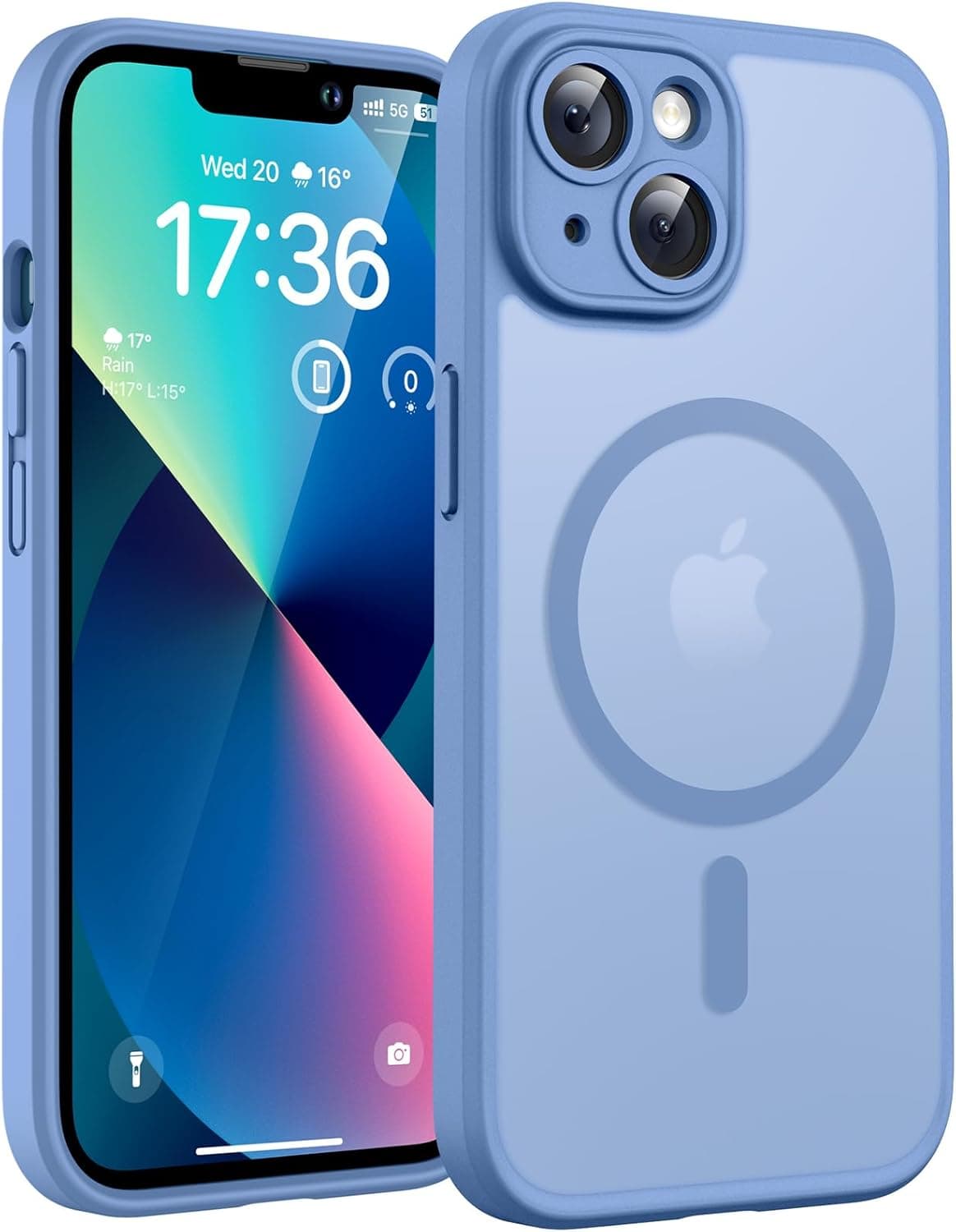 TOCOL Funda para iPhone 13 (6,1"), Compatible con MagSafe, Azul Claro