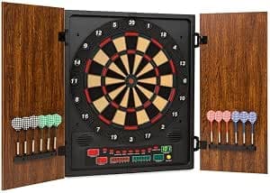 Oneconcept Dartmaster 180 - Diana electrónica, Diana automática, 1-8 Jugadores, Rival Virtual, 12 Dardos, Apoyo para Diana Dardos, Diana electrónica Profesional, 27 Juegos, 2 Puertas