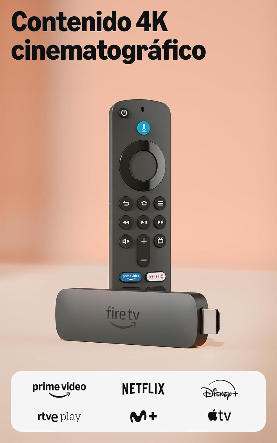 Amazon Fire TV Stick 4K Plus, compatible con Wi-Fi 6, Dolby Vision, Dolby Atmos y HDR10+, encuentra series más rápido con Alexa+