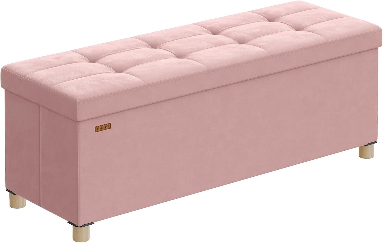 SONGMICS Puff Almacenaje, Banco Plegable, 110 x 38 x 40 cm, 112 L