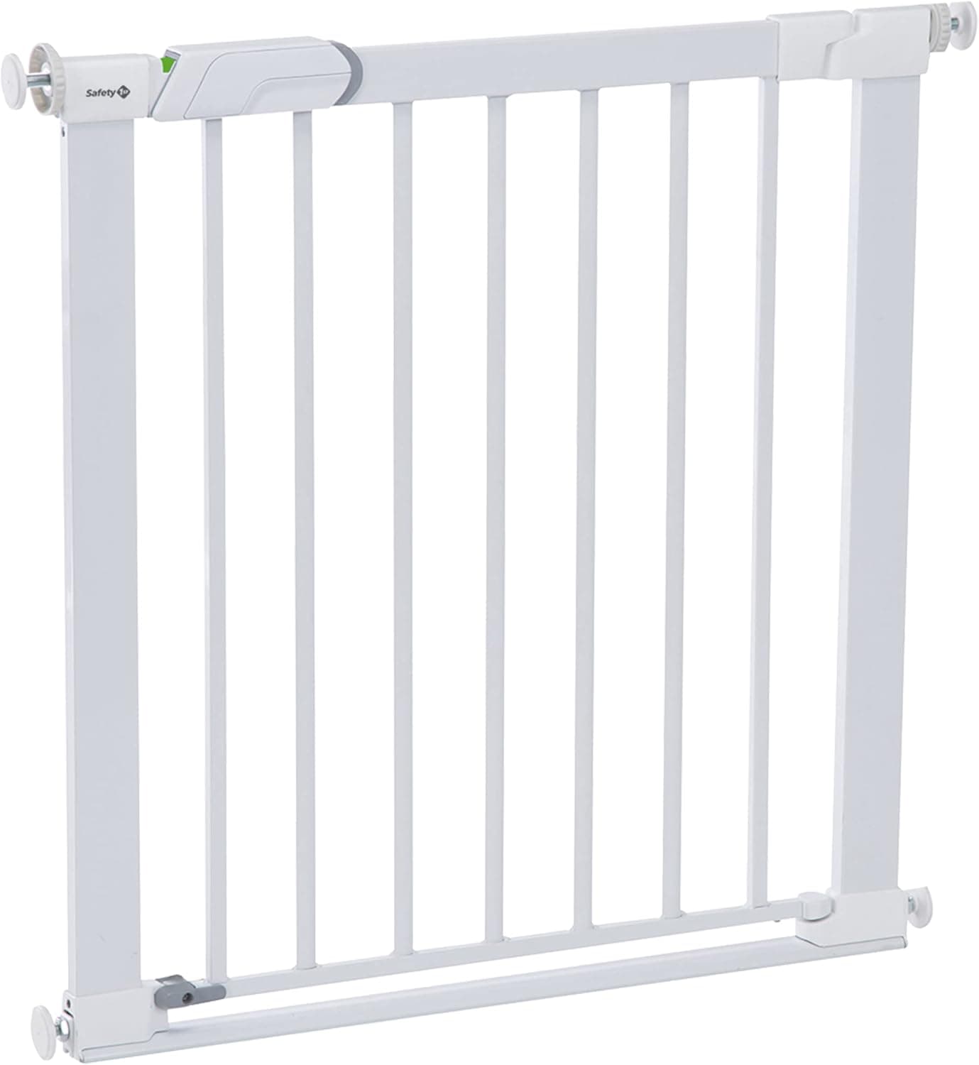 Safety 1st Flat Step, Barrera Seguridad Niños Escalera Presión, 73–80cm (máx. 101cm), Valla Seguridad Infantil Ultraplana, Apertura con 1 sola Mano, Sin Tornillos (Sin Taladros), Blanca