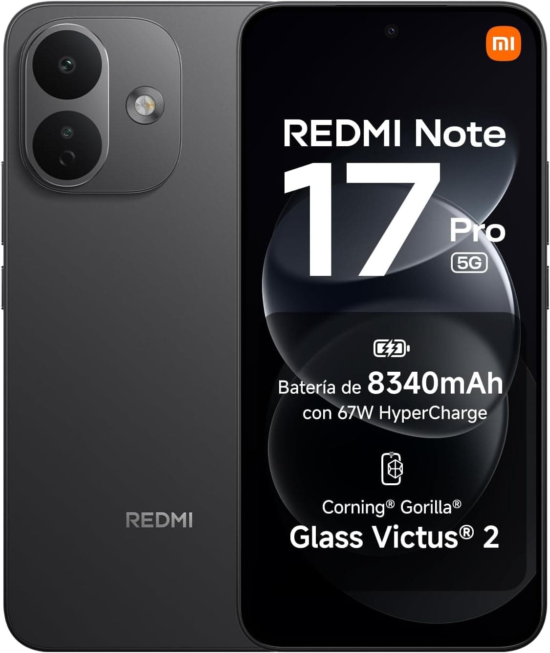 REDMI Note 17 Pro 5G, Smartphone 12+256GB, Negro, batería de 8340mAh