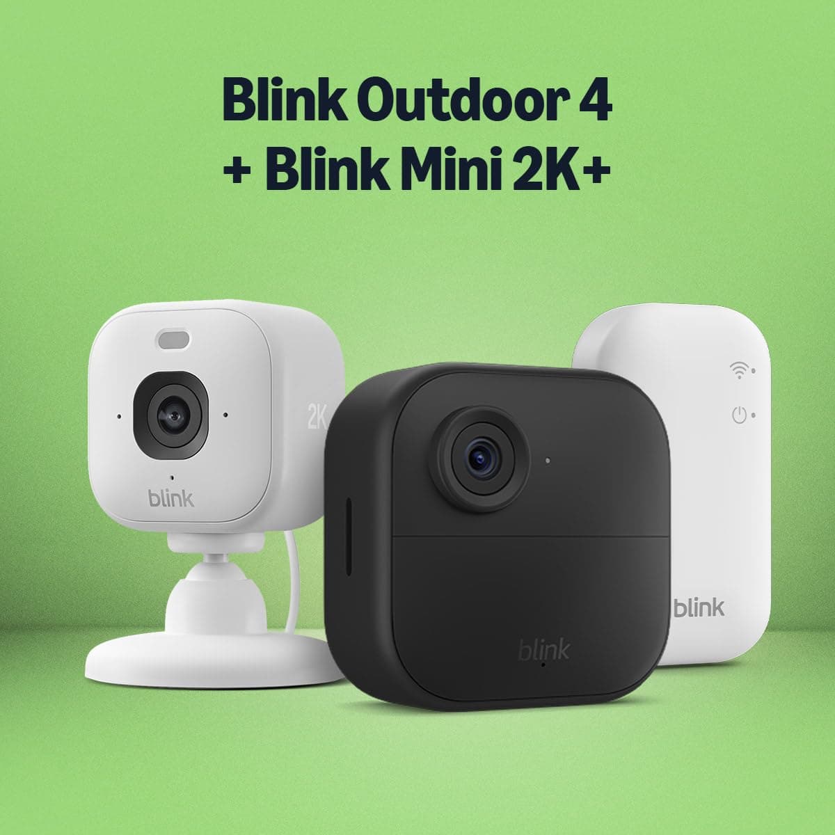 Blink Outdoor 4 Cámara + Blink Mini 2K+ Cámara (Blanco), Sync Module Core incluido