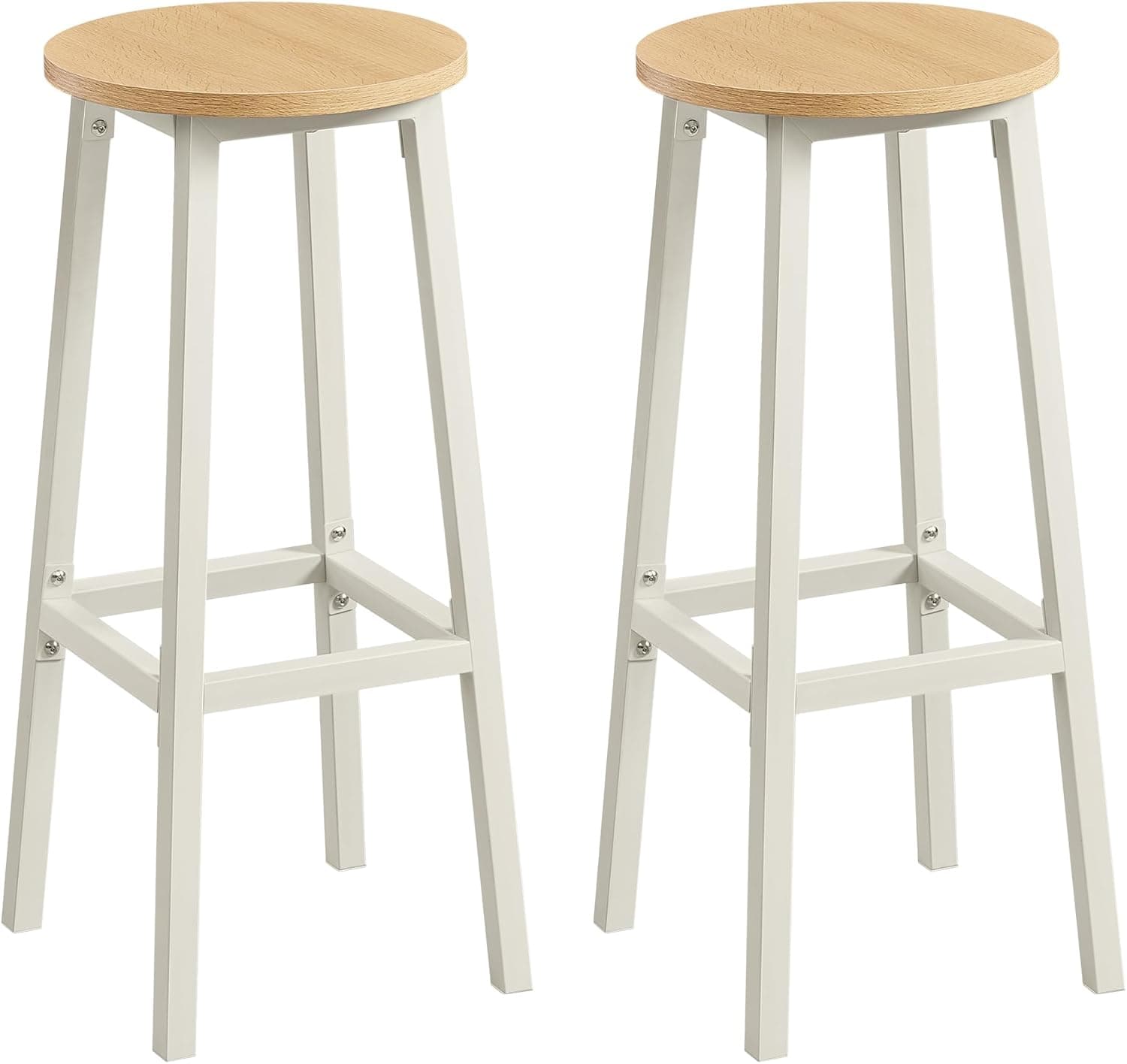 VASAGLE Juego de 2 Taburetes Altos de Cocina, 32 x 32 x 74 cm
