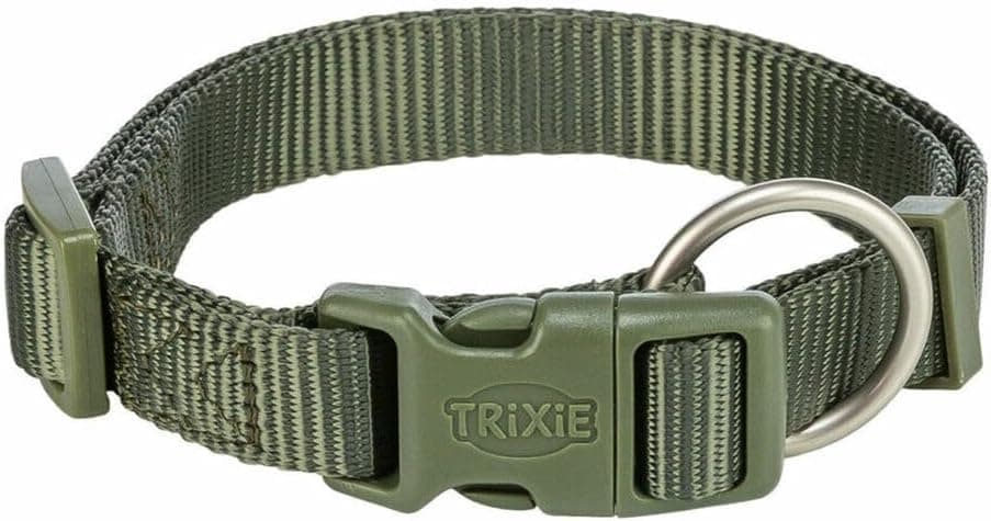 TRIXIE Collar Premium, L–XL, 40–65 cm/25 mm, Oliva-Verde, para Perros