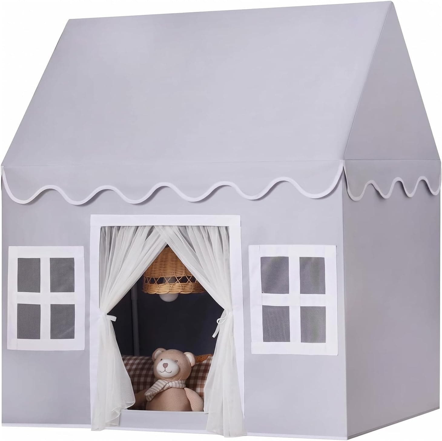 Wilwolfer Casita Infantil de Interior con Tapete Suave, Certificado EN71