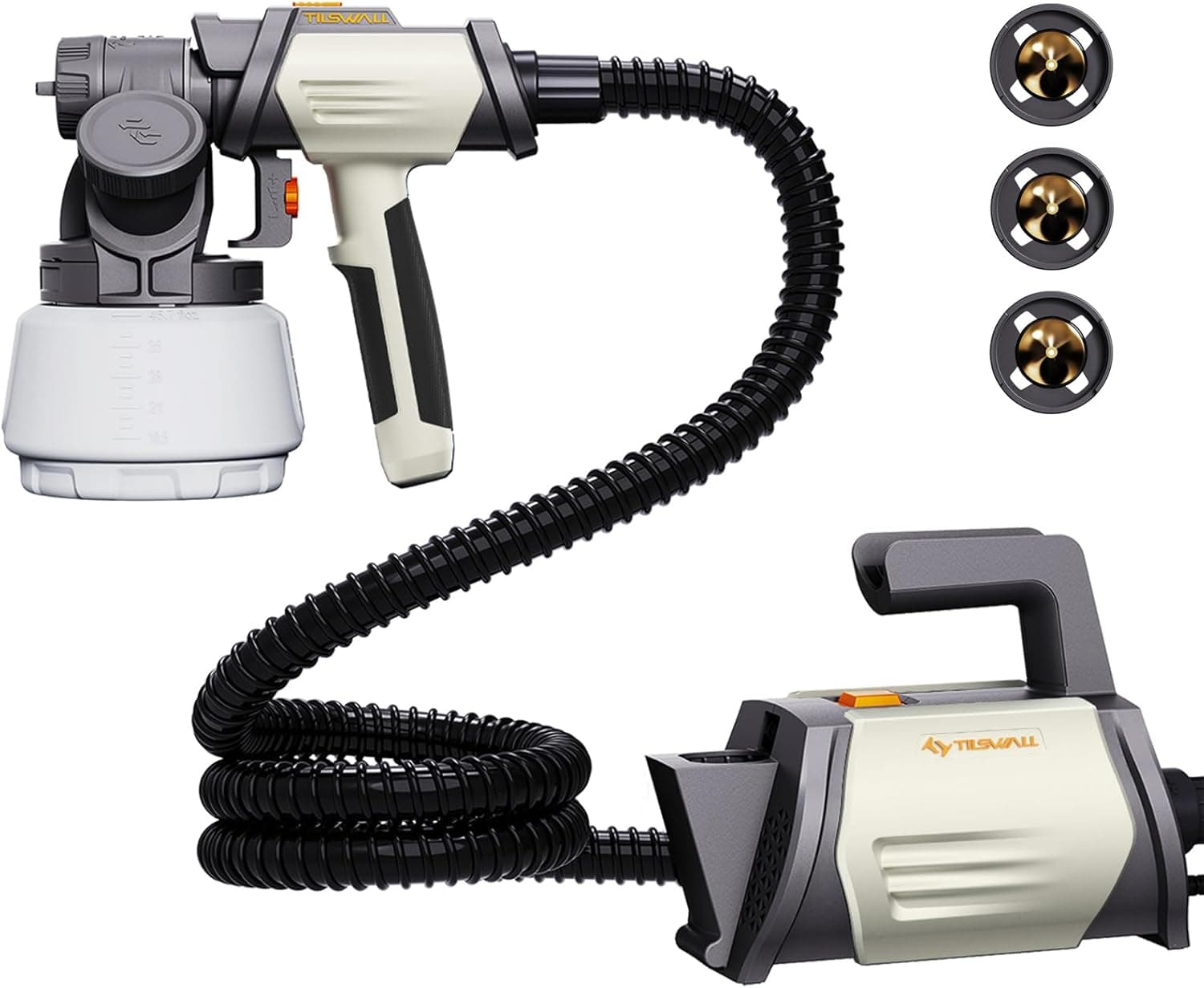 Tilswall Shark800 Pistola Pintura Electrica Pulverizador de Pintura, Blanco