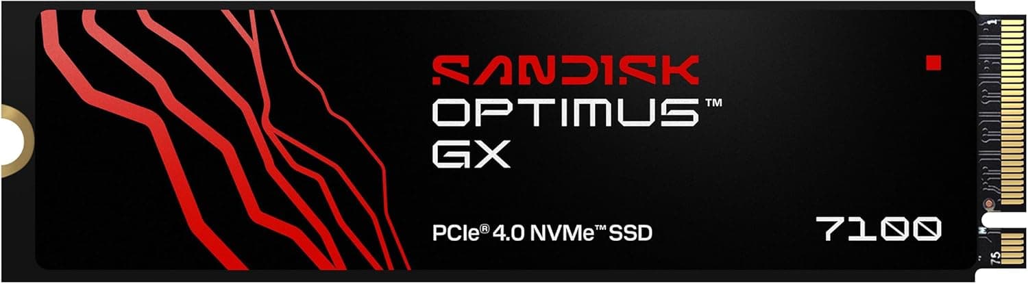 SANDISK Optimus GX 7100 NVMe SSD 500 GB (hasta 7250/6900 MB/s velocidades secuenciales de Lectura/Escritura, PCIe 4.0, M.2 2280, BiCS TLC 3D CBA NAND, SANDISK Dashboard)