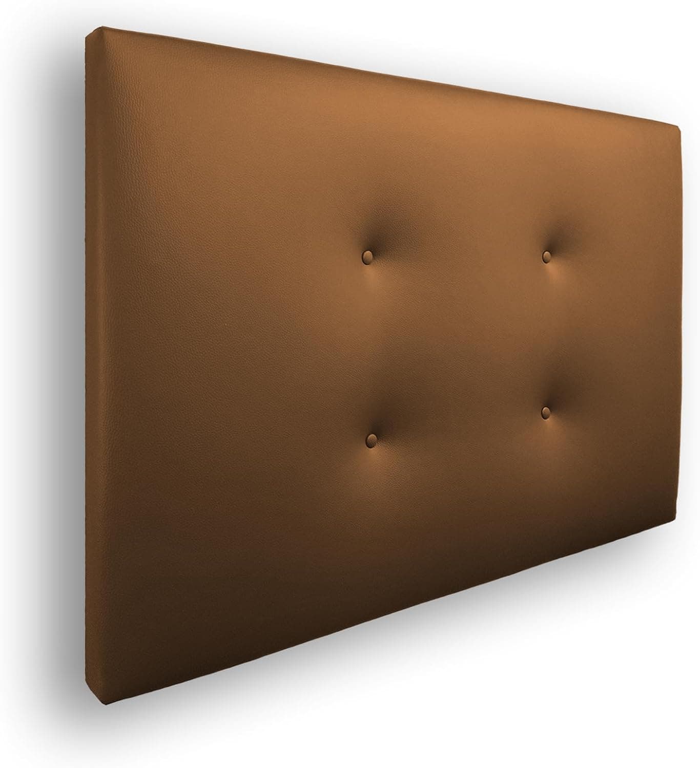 Silcar Home - Cabecero de Cama Carlo 105 Cuero- Estructura de Madera, Tapizado en Polipiel, Diseño Moderno con Dos hileras Botones, Fácil Instalación - Polipiel Cuero, 105 cm