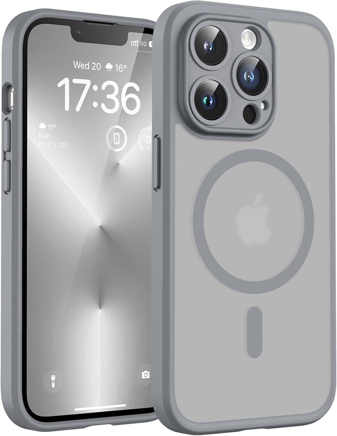 TOCOL Funda para iPhone 13 Pro, Compatible con MagSafe, Titanio Grises