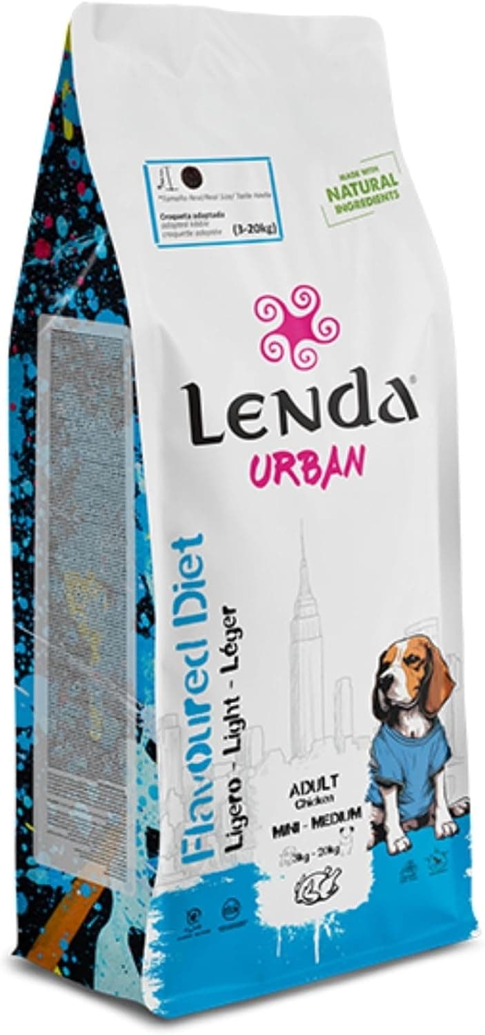 Lenda Urban Flavoured Diet 10 kg - Light - Pienso Natural Light Perros Mini-Medium (3-20 kg) - Bajo en Calorias - Comida para Perros Pequeños con Sobrepeso - Razas Pequeñas y Medianas
