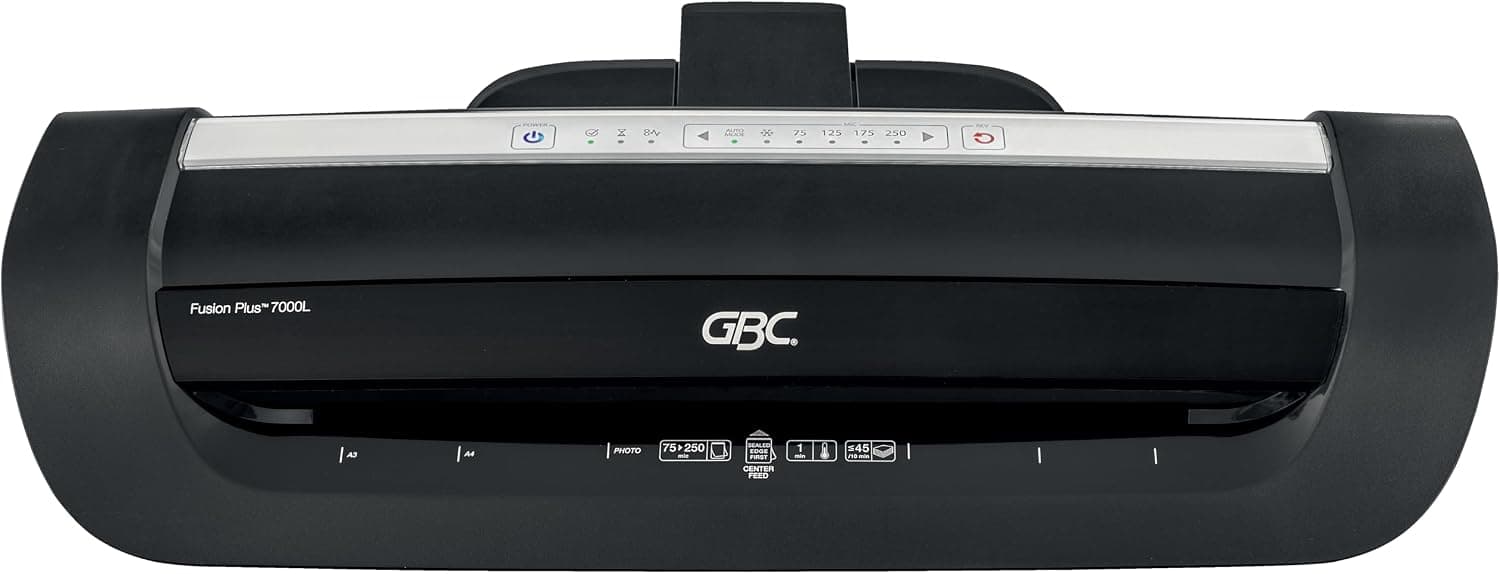 GBC 4402133EU - Plastificadora Fusion Plus 7000L A3 Con Calentamiento De 1 Min, Plastificación Ultra Rápida, Tecnología De Sensores Inteligentes, Ajuste Automático De Velocidad, Bolsas 75 A 250 Micras
