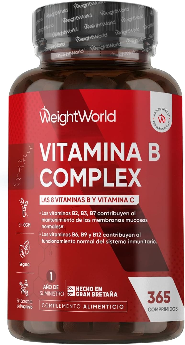 Vitamina B Complex con Vitamina C y B12-365 Comprimidos Para 1 Año