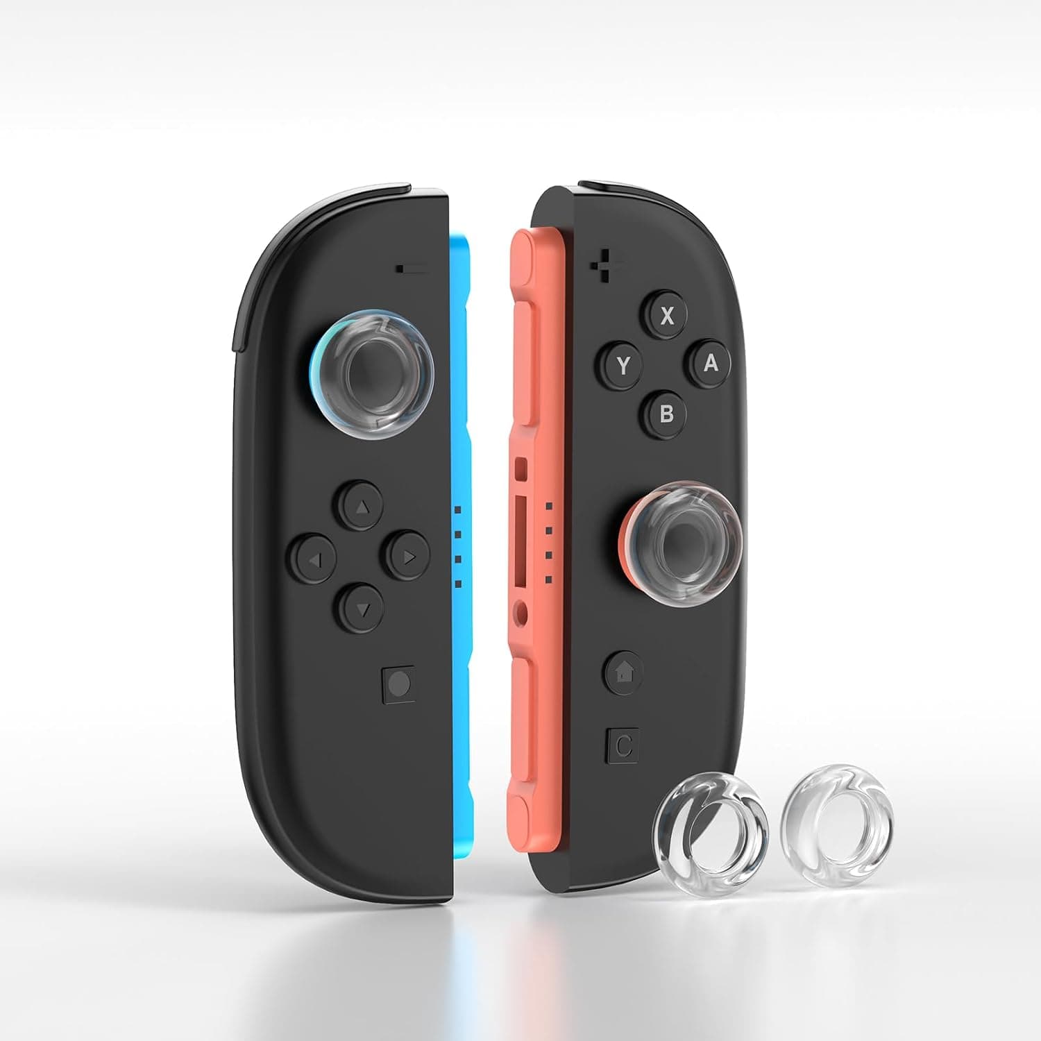 IINE Juego de 2 tapas de silicona suave para joystick Switch 2 – 2 unidades, fundas antideslizantes transparentes para joypad