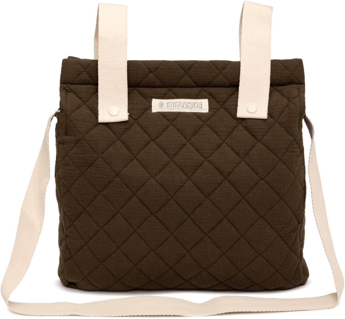 MIMUSELINA Bolso Carro Bebe | Pañalera Bebe organizador para silla paseo con gran capacidad | Bolso Maternidad Elegante y Práctico | Hecho en España