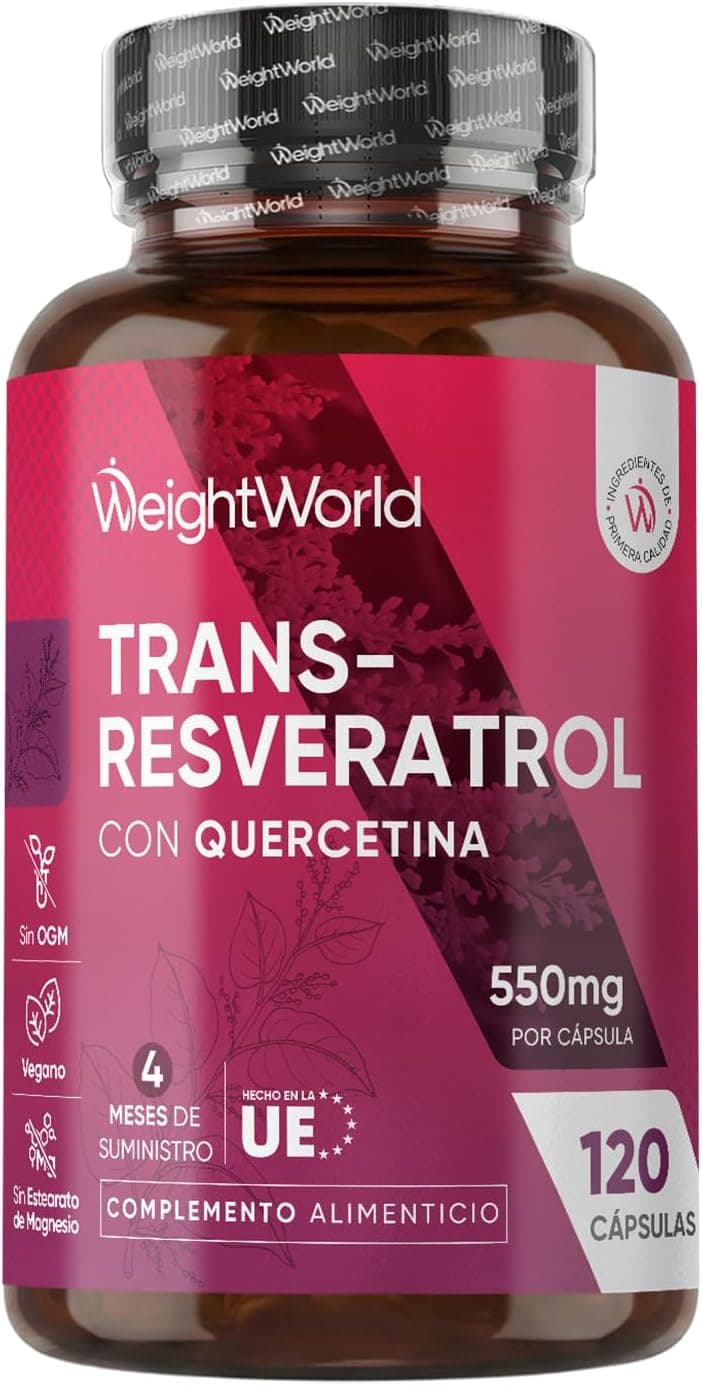 Trans Resveratrol con Quercetina 550mg - 4 Meses de Suministro