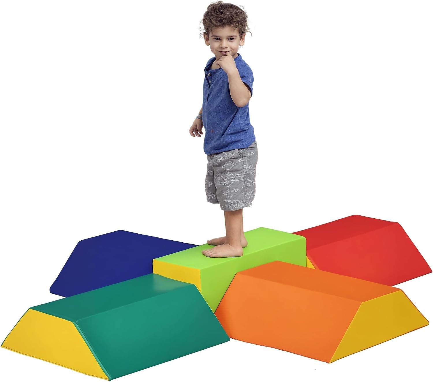 HOMCOM Juego de 5 Bloques de Espuma 12-36 Meses 48x19x48 cm Multicolor