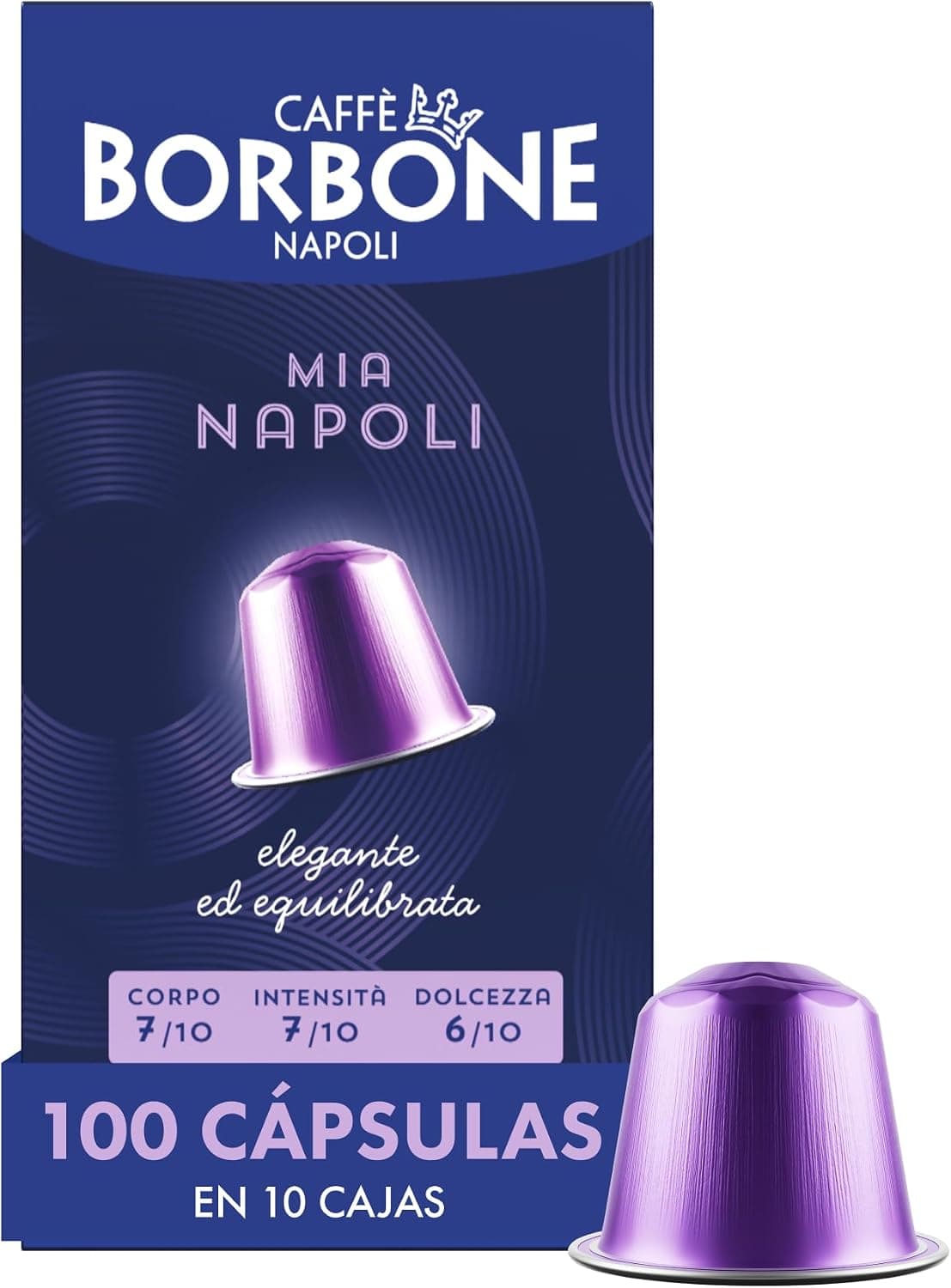 Caffè Borbone Mezcla de Café "Mia Napoli" - 100 Cápsulas - Compatibles con Máquinas de Café Nespresso®* para uso doméstico