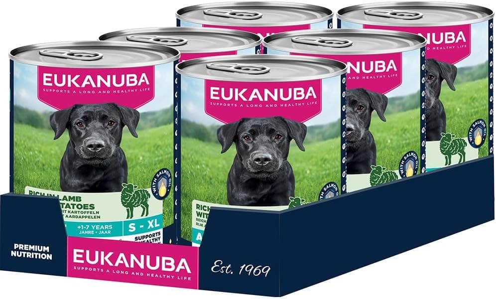 EUKANUBA Alimento Húmedo Perros Adultos, Cordero y Patatas, 6x400g