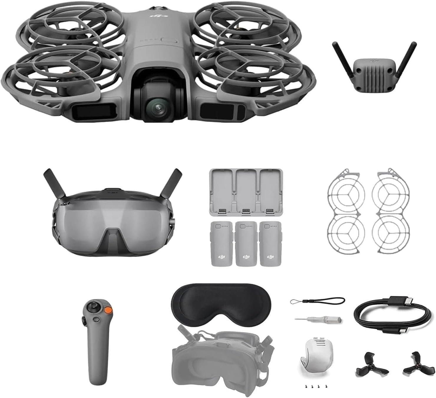 DJI Neo 2 Motion Fly More Combo | Dron 4K + RC Motion 3 + Gafas N3 | Experiencia FPV Inmersiva | 3 Baterías | Despegue en Mano (Neo 2 Motion Bundle 3)