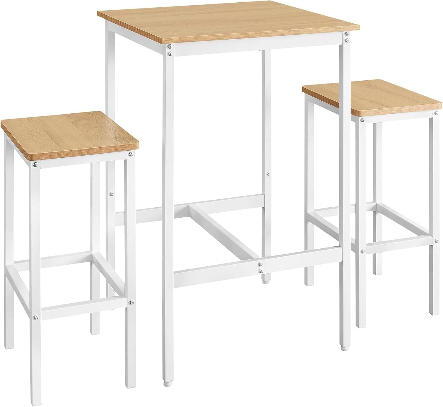 VASAGLE Mesa de Bar con Taburetes, Mesa Comedor con 2 Sillas
