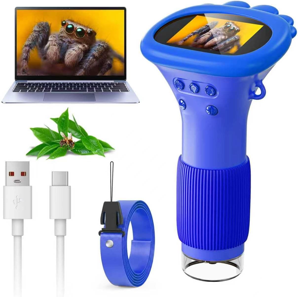 SKYBASIC Microscopio Infantil 2" IPS 1000X, Azul