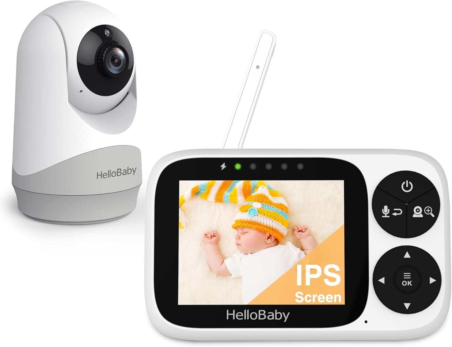 HelloBaby Camara Vigilancia Bebe, Pantalla IPS 3.2", Sin WiFi Vigilabebes