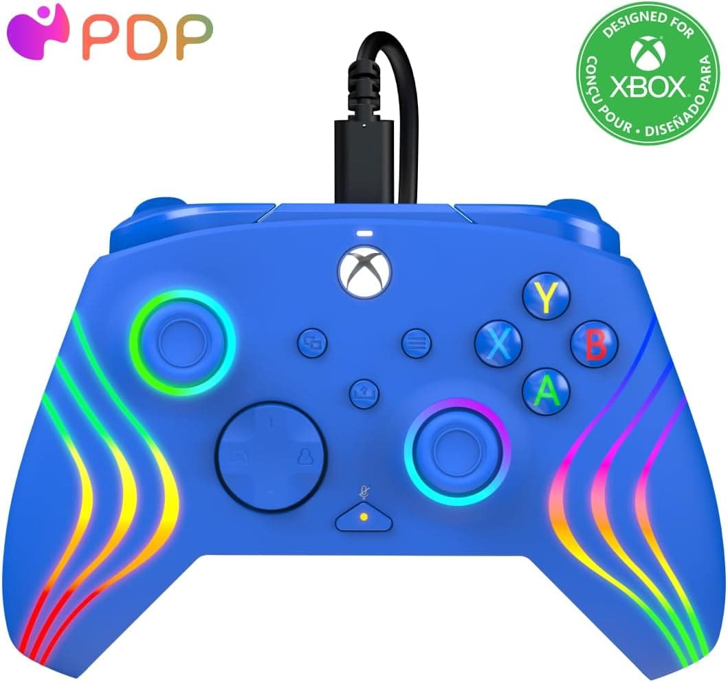 PDP Xbox Afterglow Wave Wired Controller Blue
