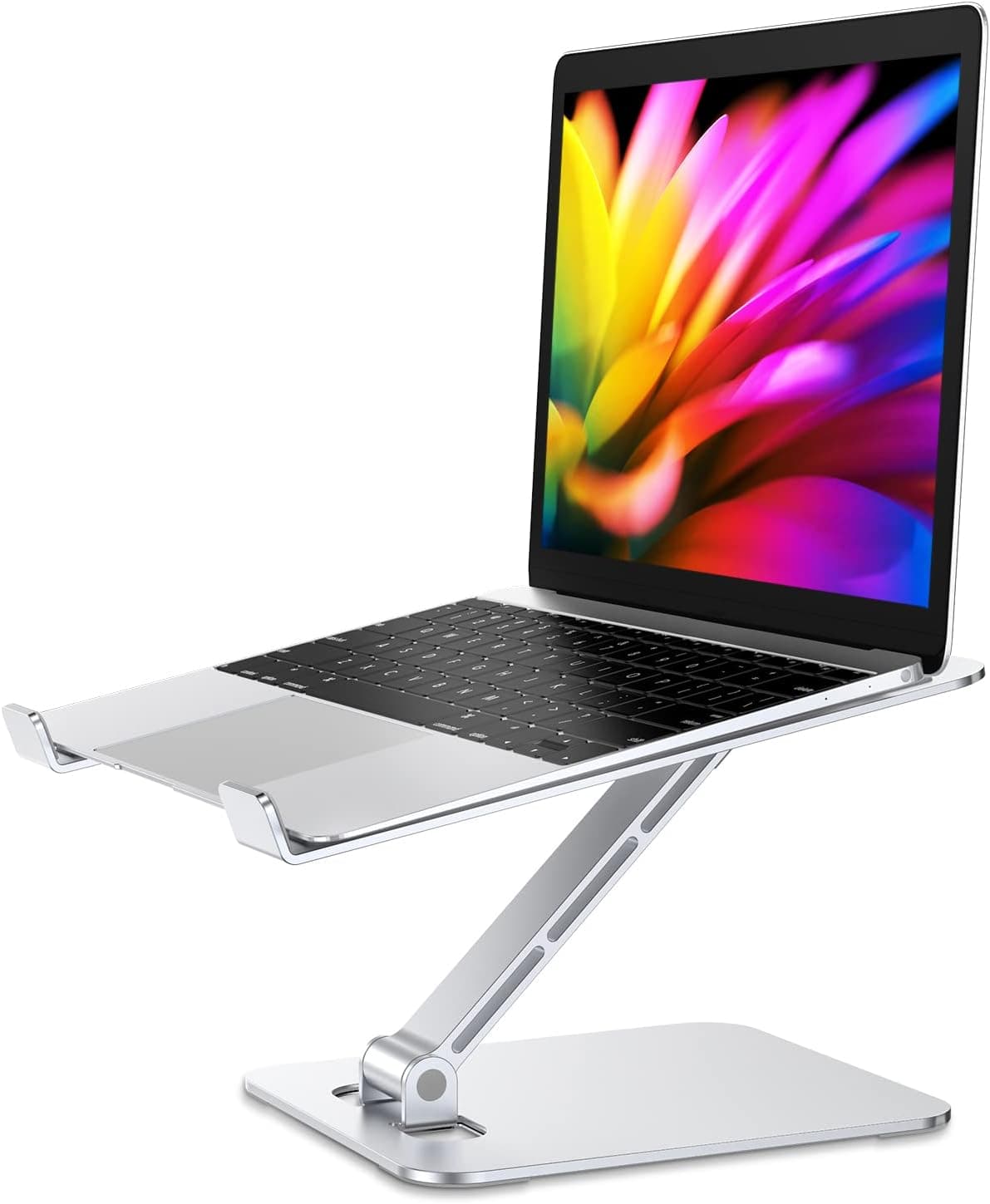Babacom Soporte Portatil Mesa Plegable,Elevador Laptop Stand con Altura Ajustable,Soportes Libros Cocina,Soporte Mesa Ordenador Portátil de Aleación Aluminio Ventilado Compatible con MacBook PC 10-16"