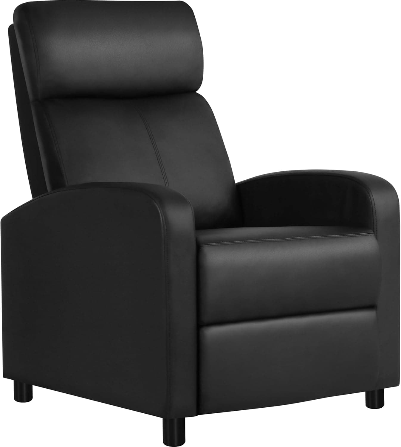 Yaheetech Sillón Relax Reclinable Manual, Tapizado en Piel Sintética Negro