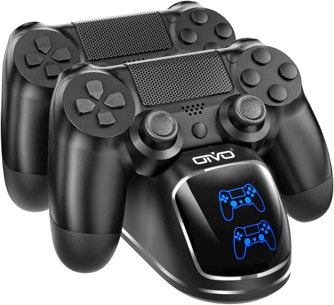 OIVO - Cargador para Mando PS4, estación de Carga con Mando PS 4 con Chip de Carga de 1,8 Horas, estación Mando Sony PlayStation 4/PS4/Pro/slim