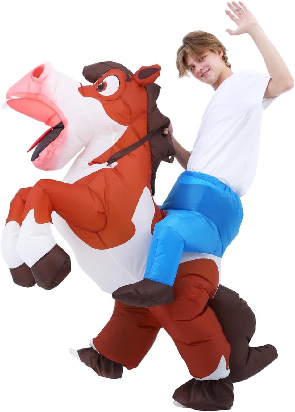 Disfraz hinchable de caballo para adultos, disfraz de vaquero hinchable para adultos, disfraces hinchables para montar para hombres y mujeres, trajes hinchables de fantasía divertidos para Halloween