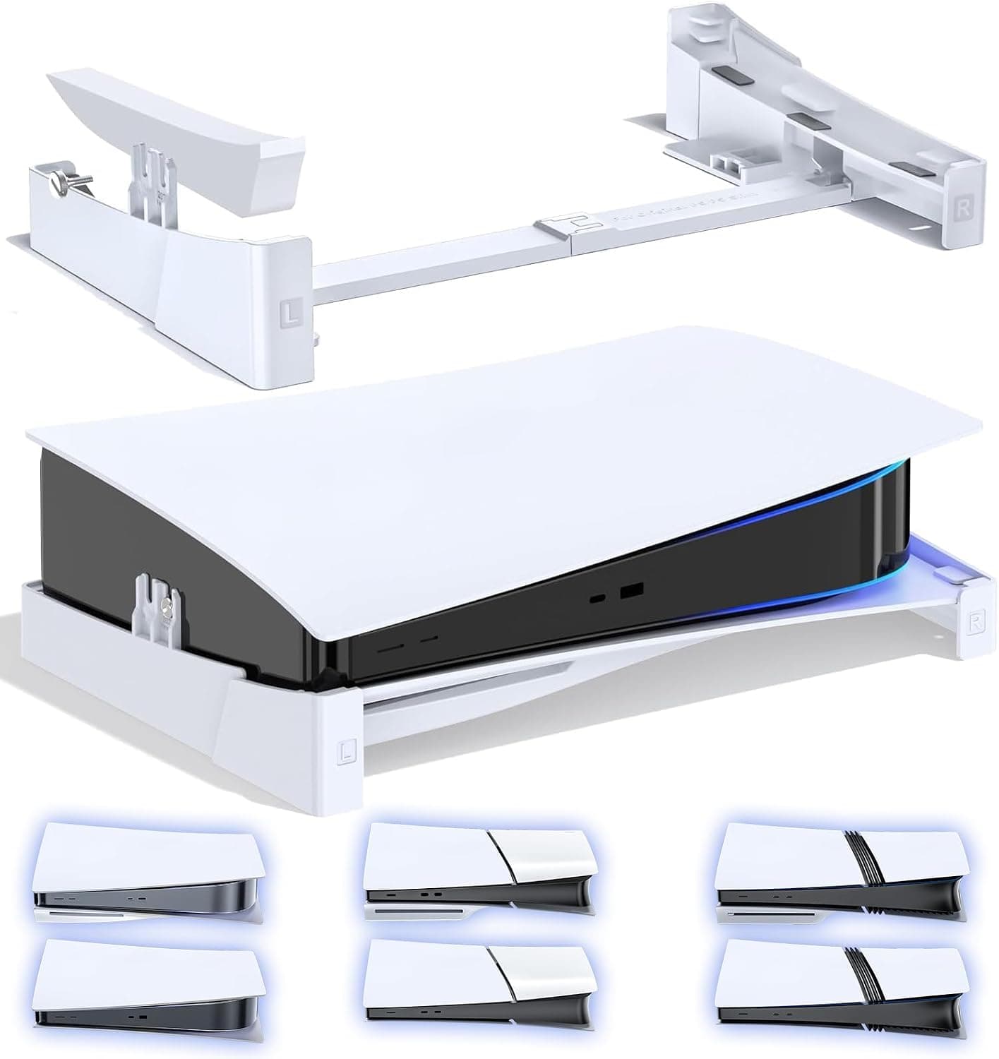 OIVO Soporte PS5/Slim/Pro Horizontal para Consola PlayStation 5, PS5 Suporte Horizontal, Soporte PS5 Acostado, Suporte Horizonta P5 con Tornillo, Accesorios PlayStation 5, Packs de Accesorios